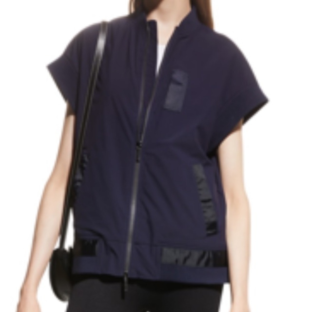 Anatomie Amity Cap-sleeve Bomber Vest Navy S366